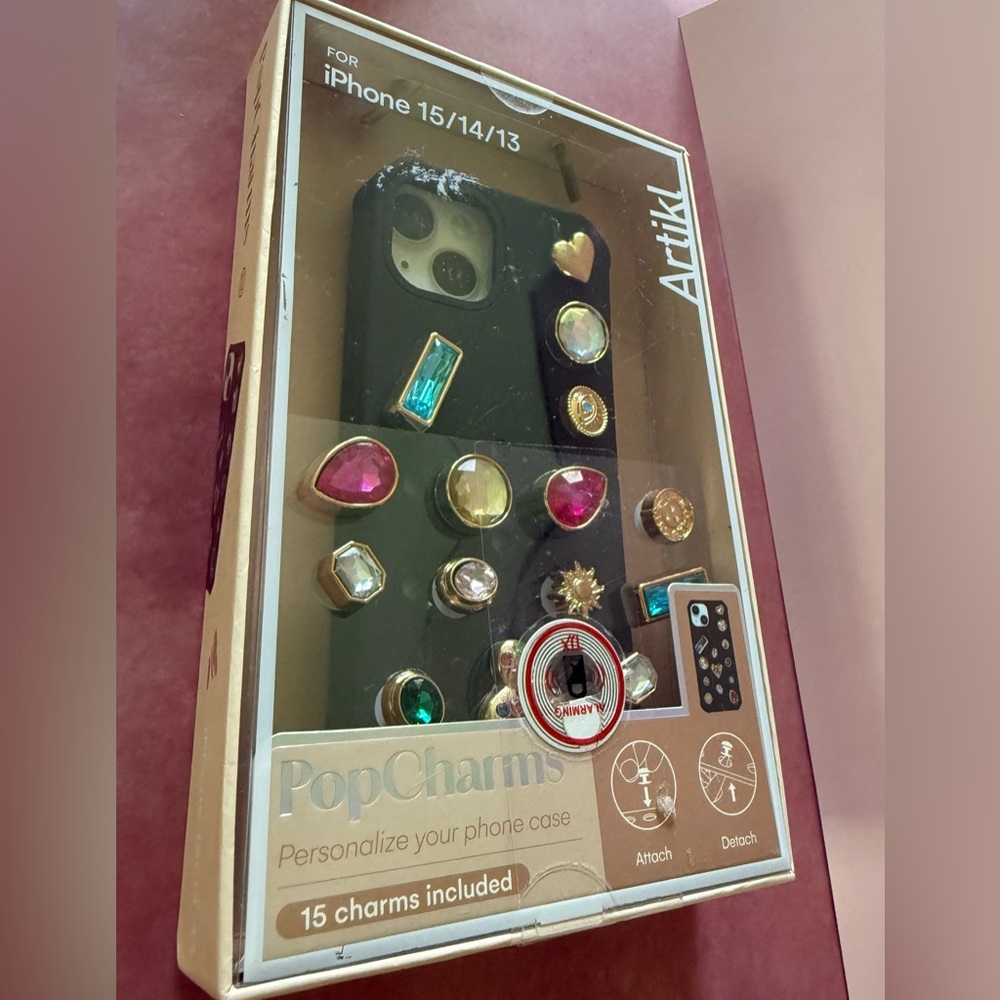 Black Phone Case with Customizable Jewel Accents